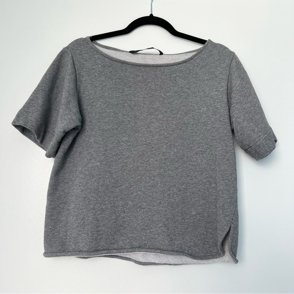 ZARA Wide Neckline Drop Sleeve Sweatshirt Sweater with split hem detail